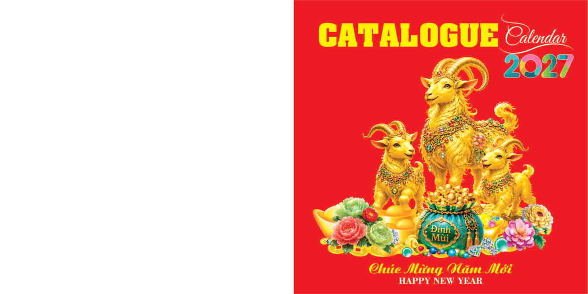 Bìa Catalogue Lịch Tết 2027 Đinh Mùi - Quà Tặng Quang Vũ